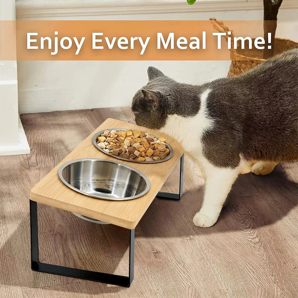 Elevated Cat Bowls 15°