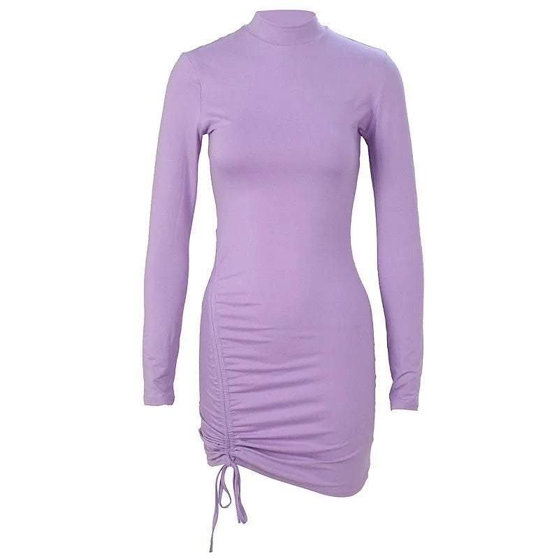 Elegant Mini Purple Black dress