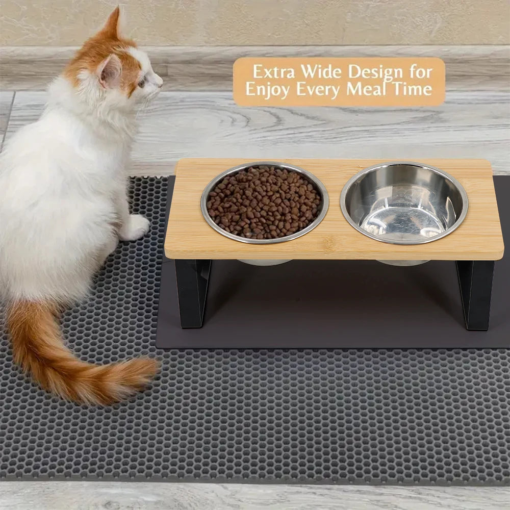 Elevated Cat Bowls 15°