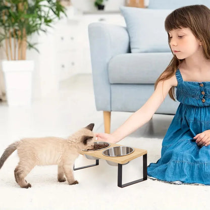 Elevated Cat Bowls 15°