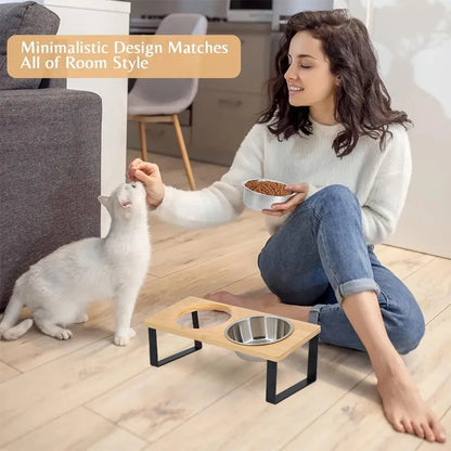 Elevated Cat Bowls 15°