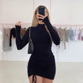 Elegant Mini Purple Black dress
